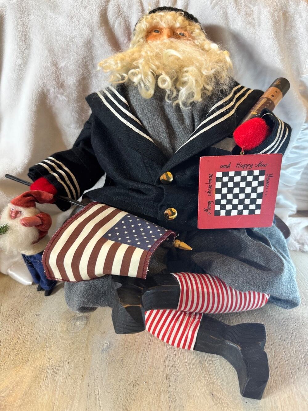 Vintage House of Hatten Dee Gann Ye Olde Santa Maker Patriotic Sailor Retired